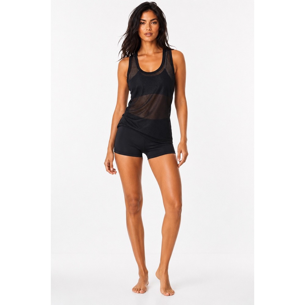 Z by Zella Black Mesh Racerback Tank Top Athletic Gym Workout Sleeveless XS